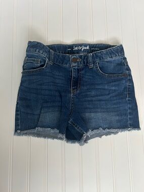 Cat & Jack Dark Blue Denim Frayed Hem Shorts